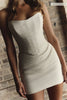A woman models a structured corset and a short wedding skirt_XS_