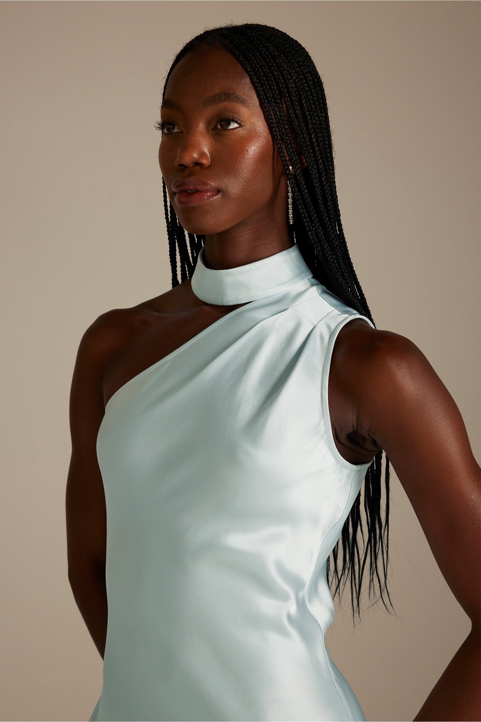 Billie Blue One Shoulder Bridesmaids Dress_XS_