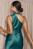 Teal one shoulder bridesmaid dress_XS_
