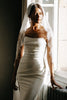Strapless Crepe wedding Dress with Veil_XS_