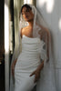 Strapless Crepe wedding Dress with Veil_XS_