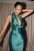 Teal halter neck bridesmaid dress_XS_