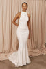 Halter neck crepe wedding dress_XS_