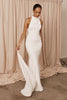 Halter neck crepe wedding dress_XS_
