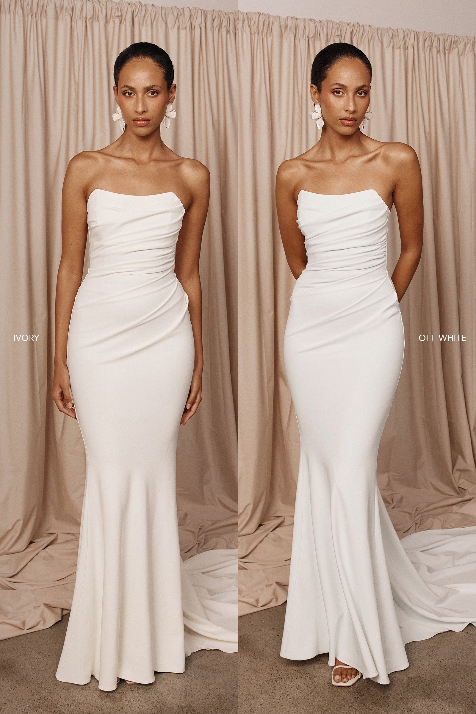 A comparison of our ivory and off-white Phoebe styles_XS_