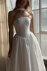 Video of a taffeta wedding gown showing the up close detailing