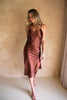 Classic Slip in Copper paired with Nude Heels